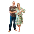 Baby Be Mine Maternity Nursing Delivery Robe & Baby Girl Swaddle Blanket Set with Daddy T-Shirt
